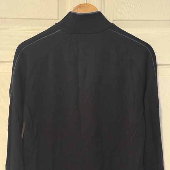 Hugo Boss Piceno 01 Mock Neck Snap Sweater Dark Navy Cotton Regular Fit M - Picture 4 of 9